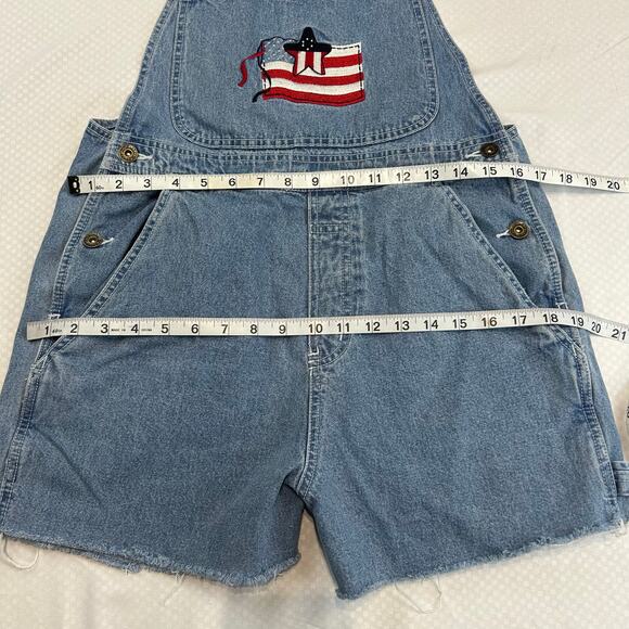 American Flag Carpenter Shortalls Small Y2K - Picture 5 of 7